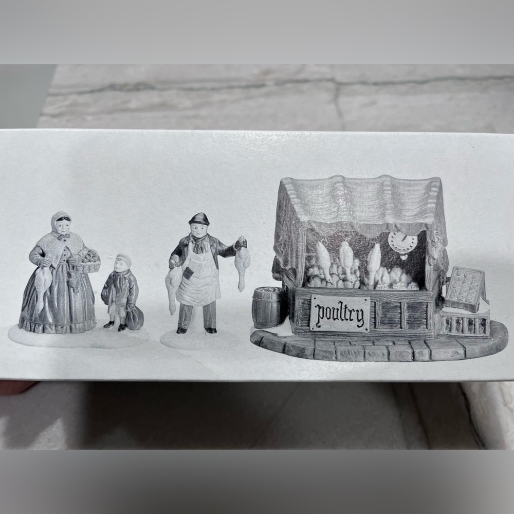 Department 56 “Poultry Market” Hand Painted Porcelain Accessories - Set of 3